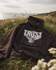 Trust Hoodie in Dark Chocolate, back view | CarryTheCross