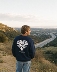Love Above All Crew in Navy, back view | CarryTheCross