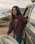 CTC approved model | CTC-035 | He Is Risen Crewneck | color:Maroon | side:front