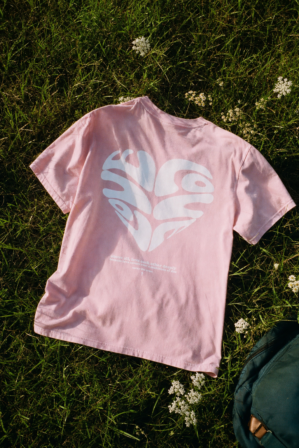 CTC approved model | pixels:7390753fe1dae298518d3a9e7b2fb89f6a037ddbab3e92bd88908b9c7503344c | CTC-021 | Love Above All Tee | color:Blossom | side:back
