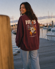 CTC approved model | CTC-036 | He Is Risen Crewneck | color:Maroon | side:back