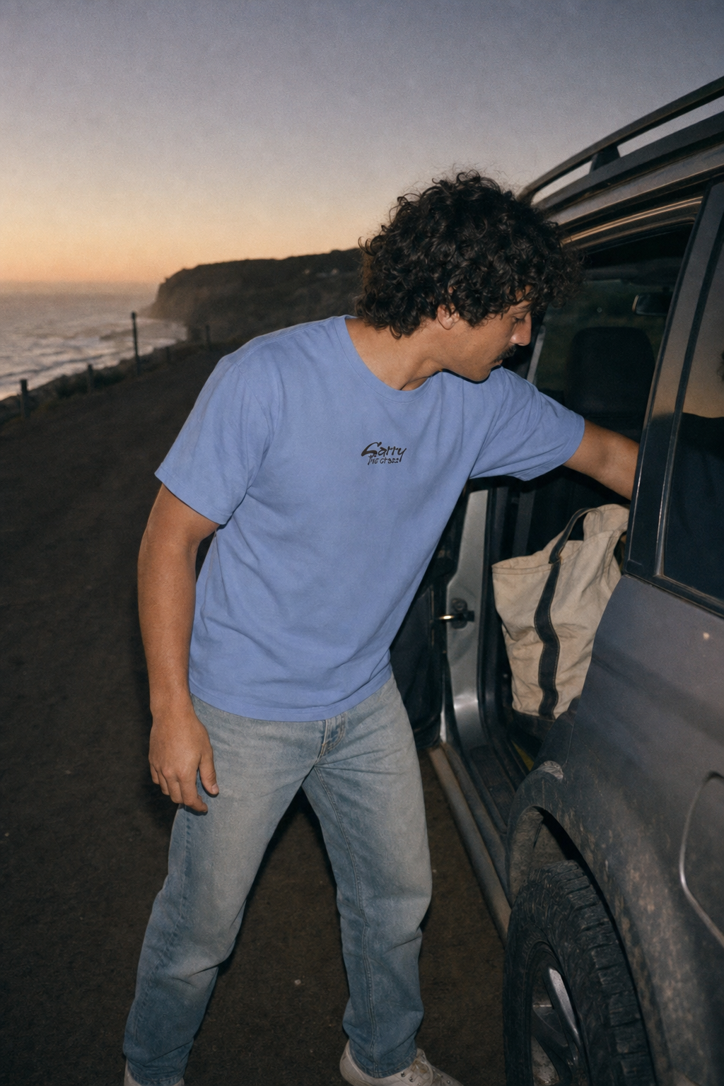 CTC approved model | CTC-069 | Break Tee | color:Washed Denim | side:front