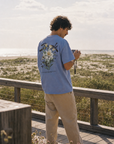 CTC approved model | CTC-070 | Break Tee | color:Washed Denim | side:back