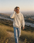 Break Hoodie in Sand, front view | CarryTheCross