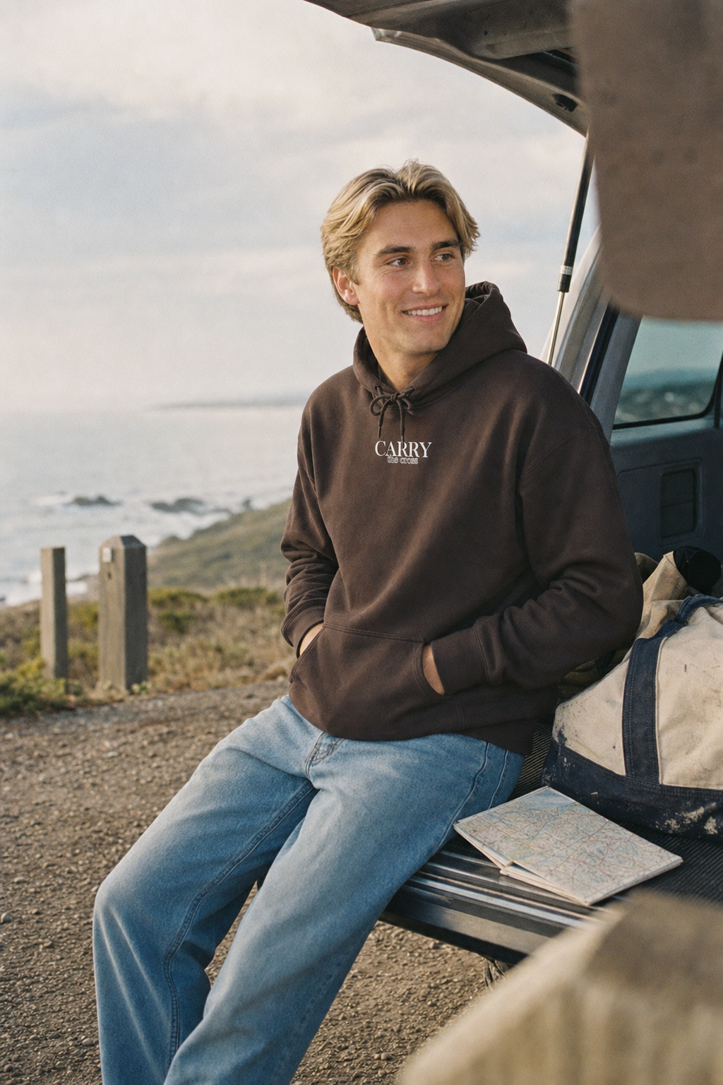 CTC approved model | pixels:6cf67e12b037656500455db0f0ee644770beddfc125b0925b85a7ed1fe685ab3 | CTC-085 | Romans 8:31 Hoodie | color:Dark Chocolate | side:front