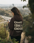 Joshua 1:9 Hoodie in Dark Chocolate, back view | CarryTheCross