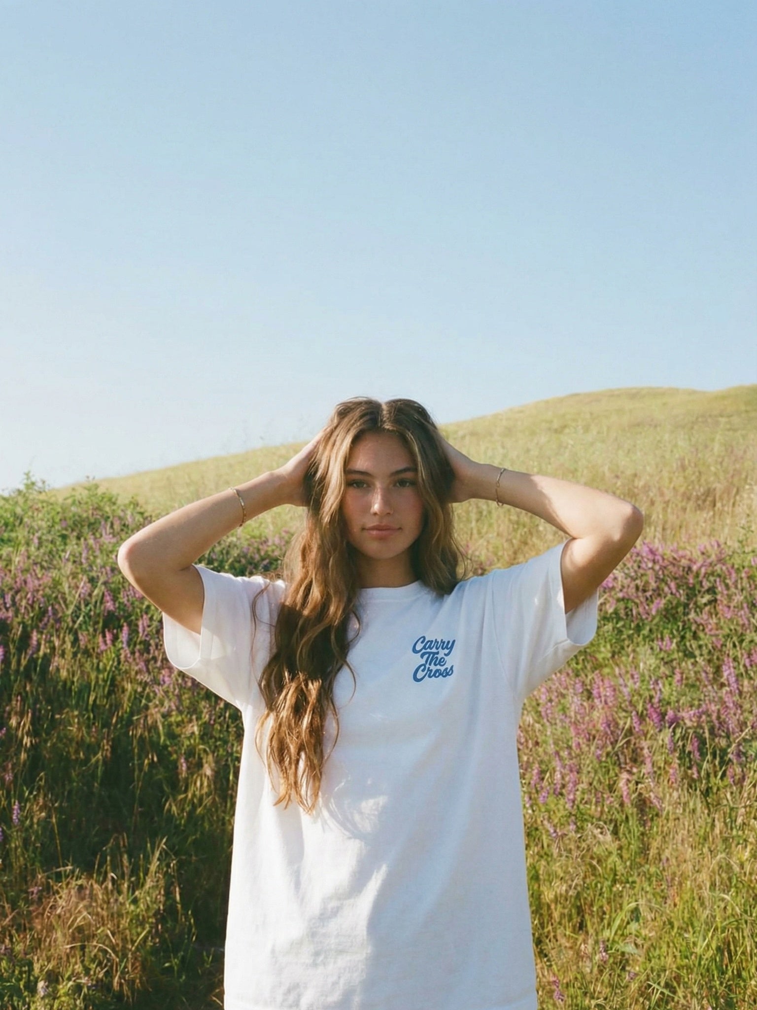 Faith Driven tee — closeup
