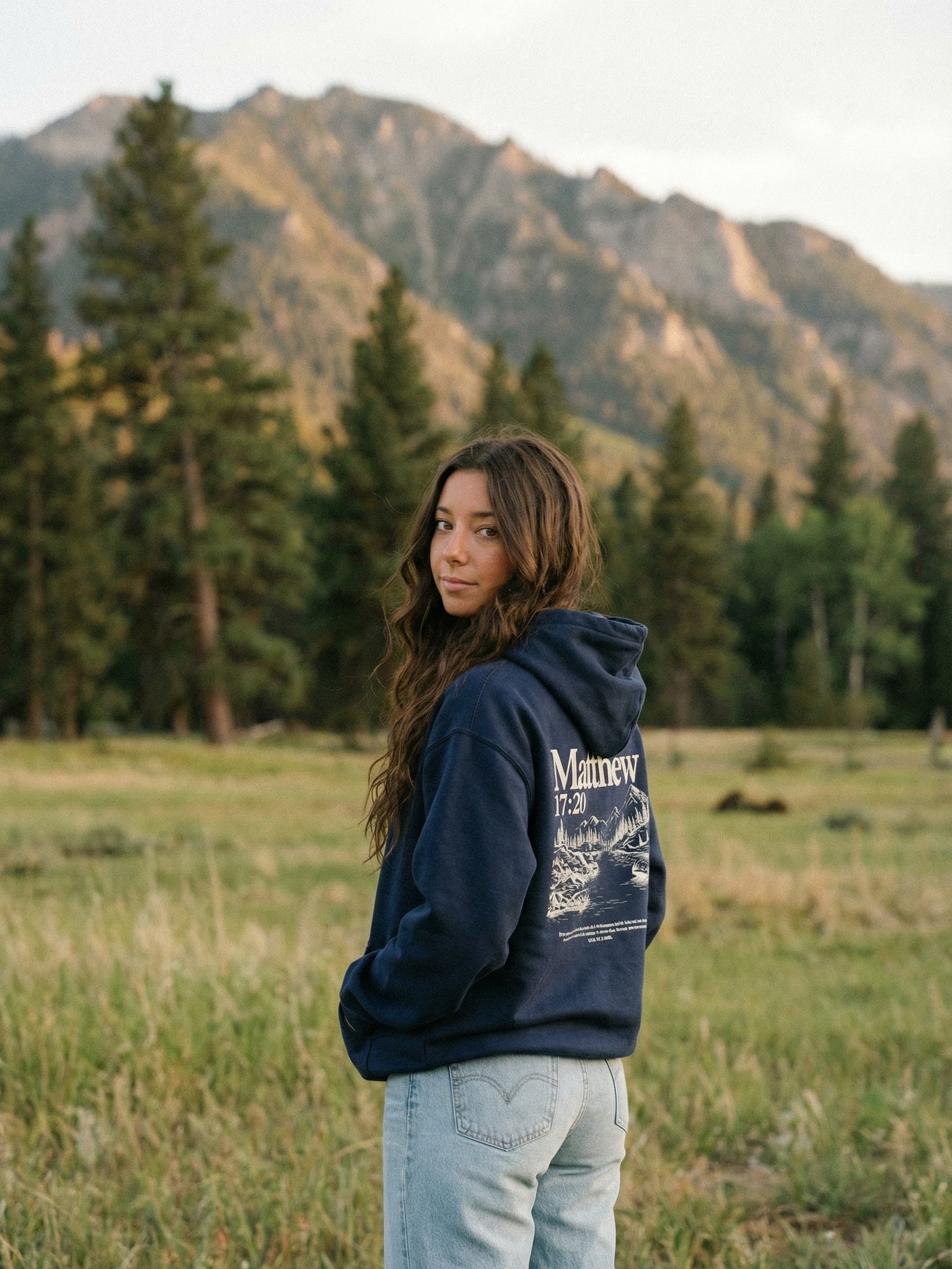 CTC approved original | pixels:ea316411c65057cd21d1f072c15900671524ddf87ab31137edcf20d5e6cc620d | Matthew 17:20 Hoodie | source:brunette_matthew-1720-hoodie_mountain-back.jpeg | side:back