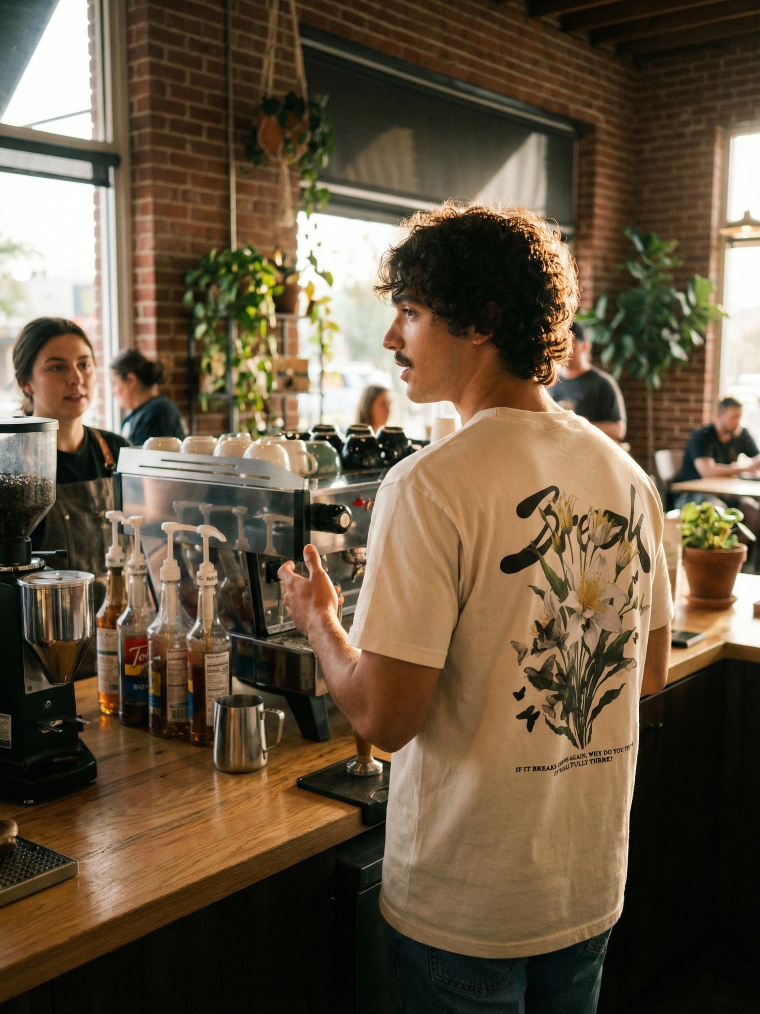 Break Bread tee — coffee shop