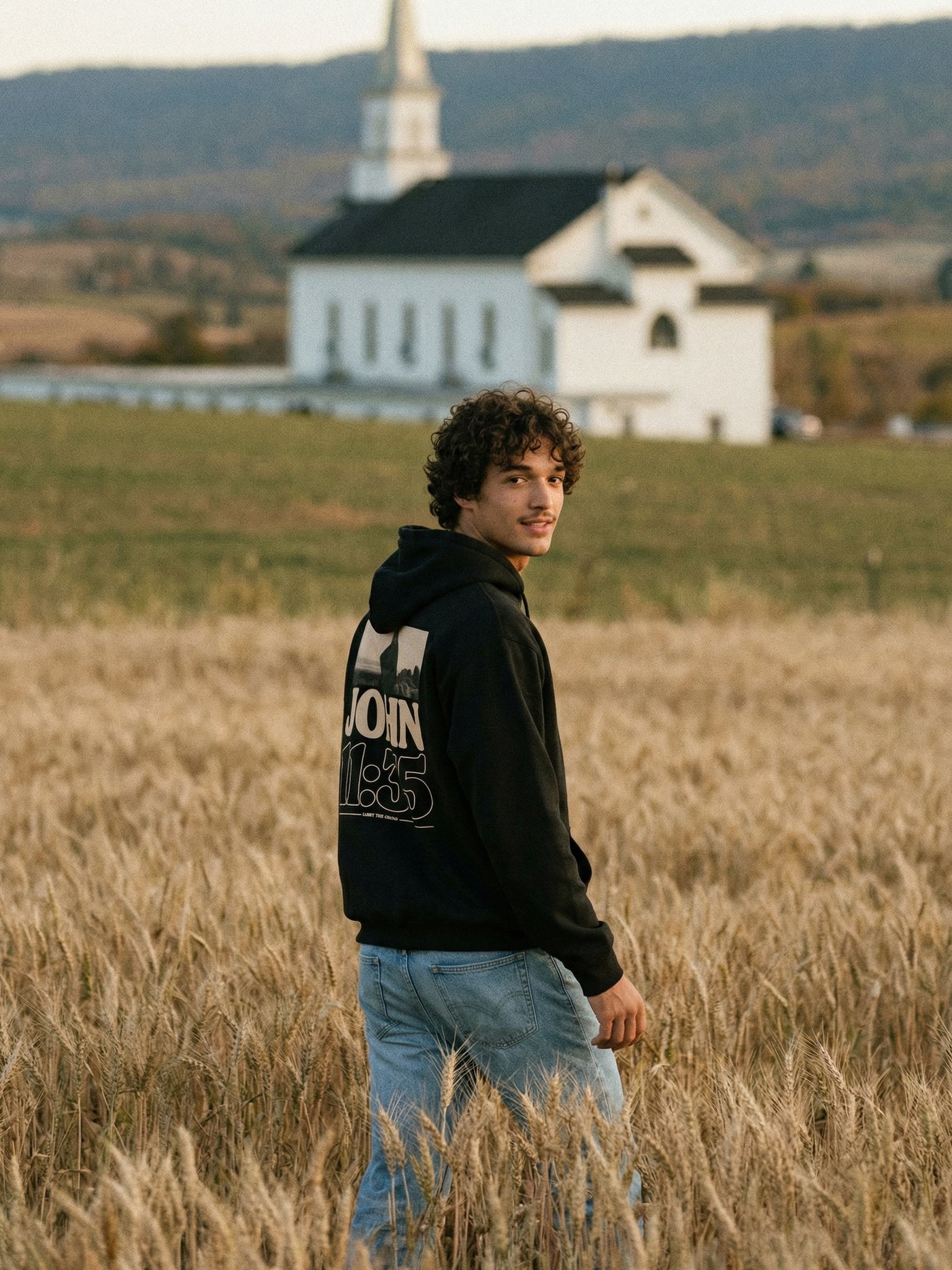 Jesus Wept hoodie — wheat field