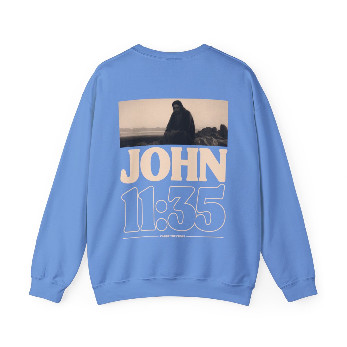Jesus Wept Crew — Carolina Blue, back