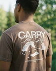 Man wearing Break Bread tee outdoors close-up - CarryTheCross
