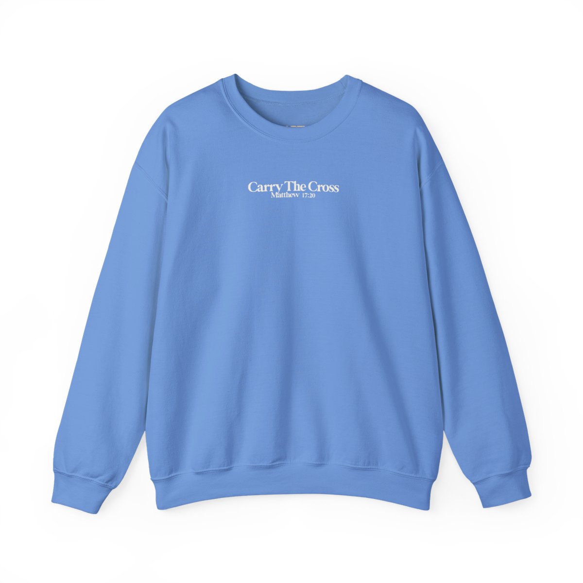 Matthew 17:20 Crew — Carolina Blue, front