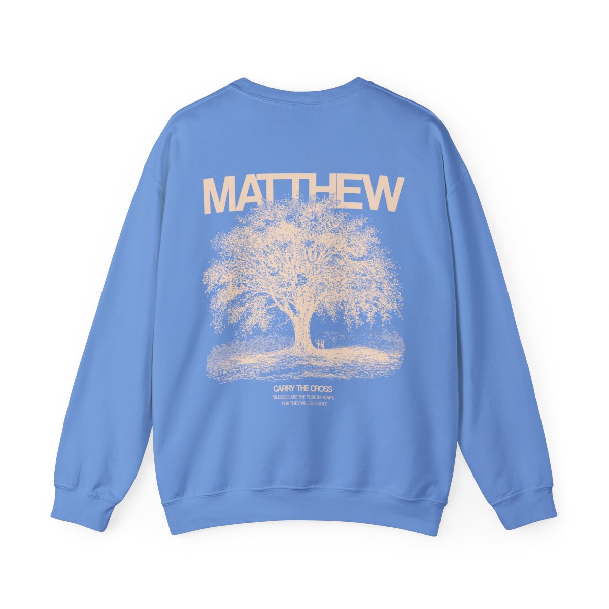 Matthew 5:3 Crew — Carolina Blue, back