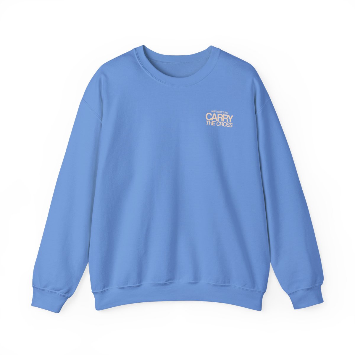 Matthew 5:3 Crew — Carolina Blue, front