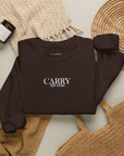 Romans 8:31 Crew — Dark Chocolate, folded 2