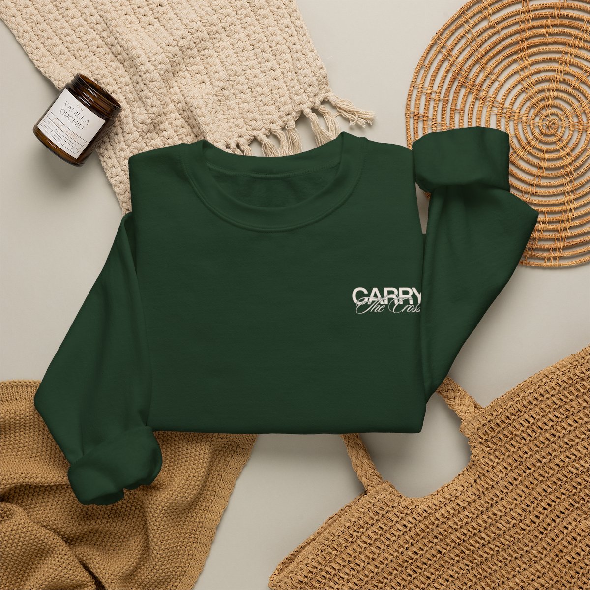 Break Bread Crew — Forest Green, folded 2